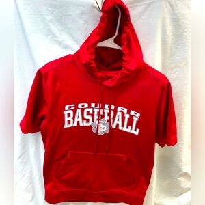 Sport-Tek Bold Red cougar baseball short-sleeve Hoodie men sz S